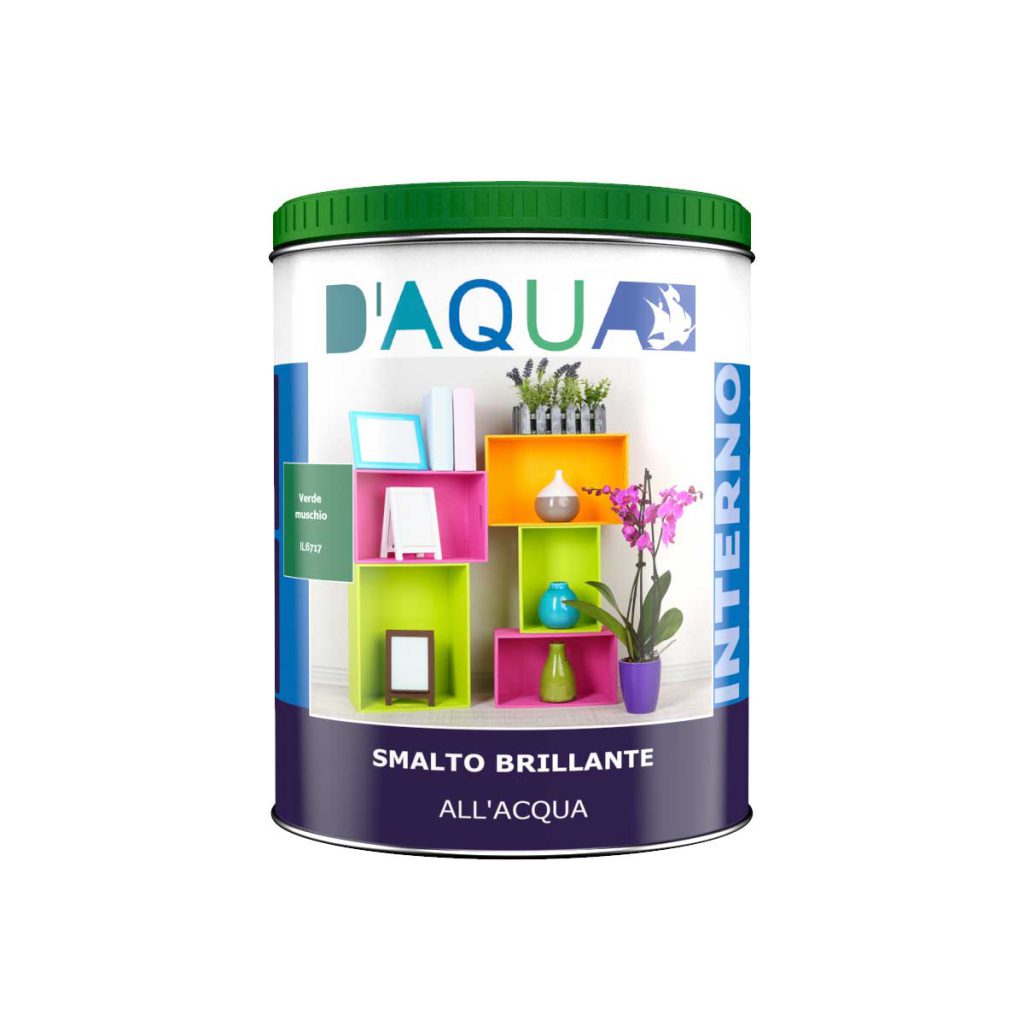 Smalto all'Acqua Brillante Ideale per Legno Interno D'AQUA